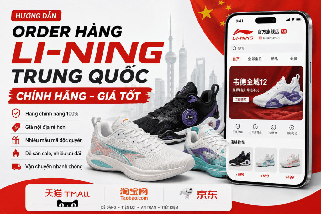 Cách order hàng Lining Trung Quốc chính hãng giá tốt
